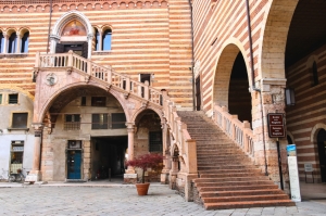 Staircase of reason in courtyard  the Palazzo della Ragione in V